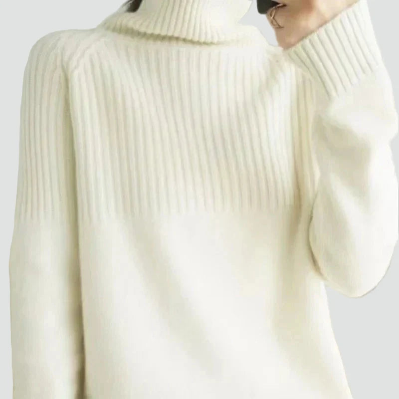 Women's Relaxed Ribbed Turtleneck Sweater