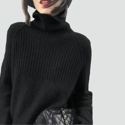 Women's Relaxed Ribbed Turtleneck Sweater