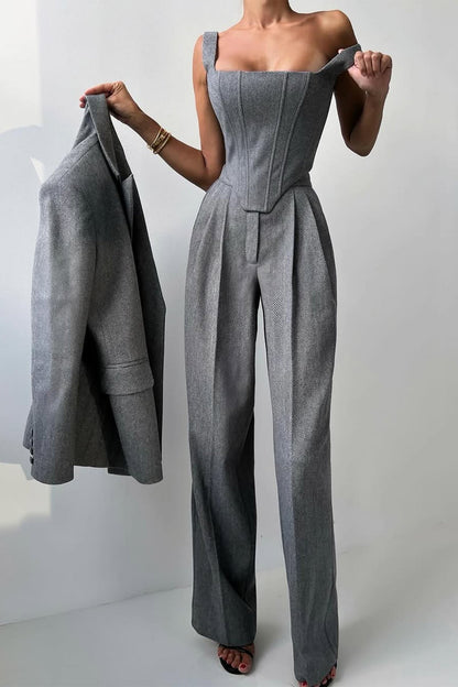 Women's Herringbone Oversized Blazer