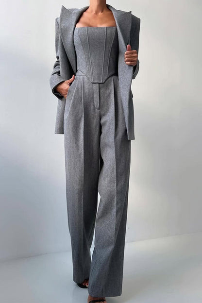 Women's Herringbone Oversized Blazer