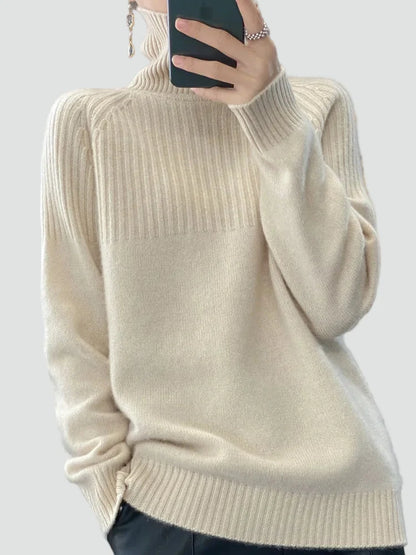 Women's Relaxed Ribbed Turtleneck Sweater
