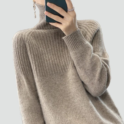 Women's Relaxed Ribbed Turtleneck Sweater