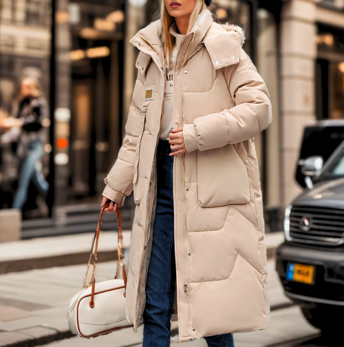 Women's Hooded Longline Puffer Coat