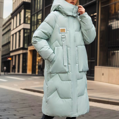 Women's Hooded Longline Puffer Coat