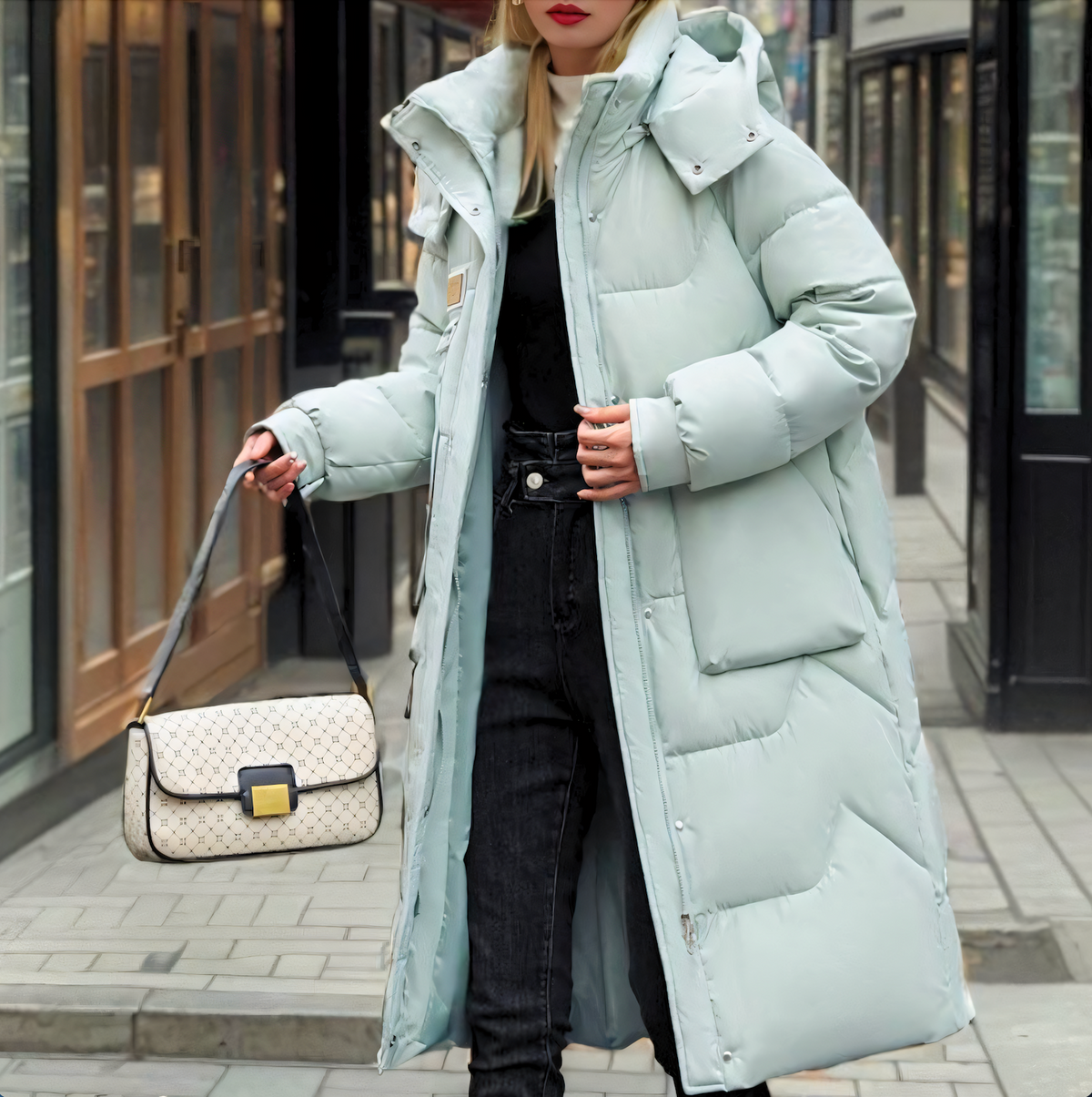 Women's Hooded Longline Puffer Coat
