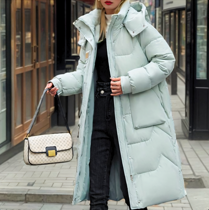 Women's Hooded Longline Puffer Coat