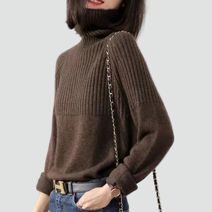 Women's Relaxed Ribbed Turtleneck Sweater