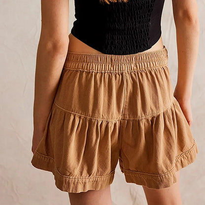 Effortless High Waist Midrise Jeans for Women with Button Front Tiered Ruffle Relaxed Style