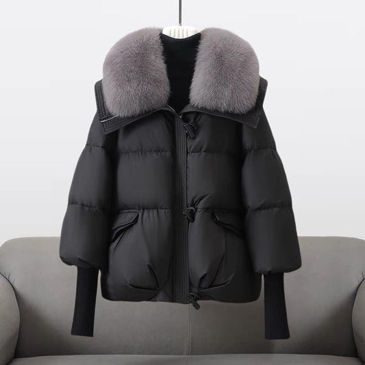 Women's Detachable Fur Collar Puffer Jacket