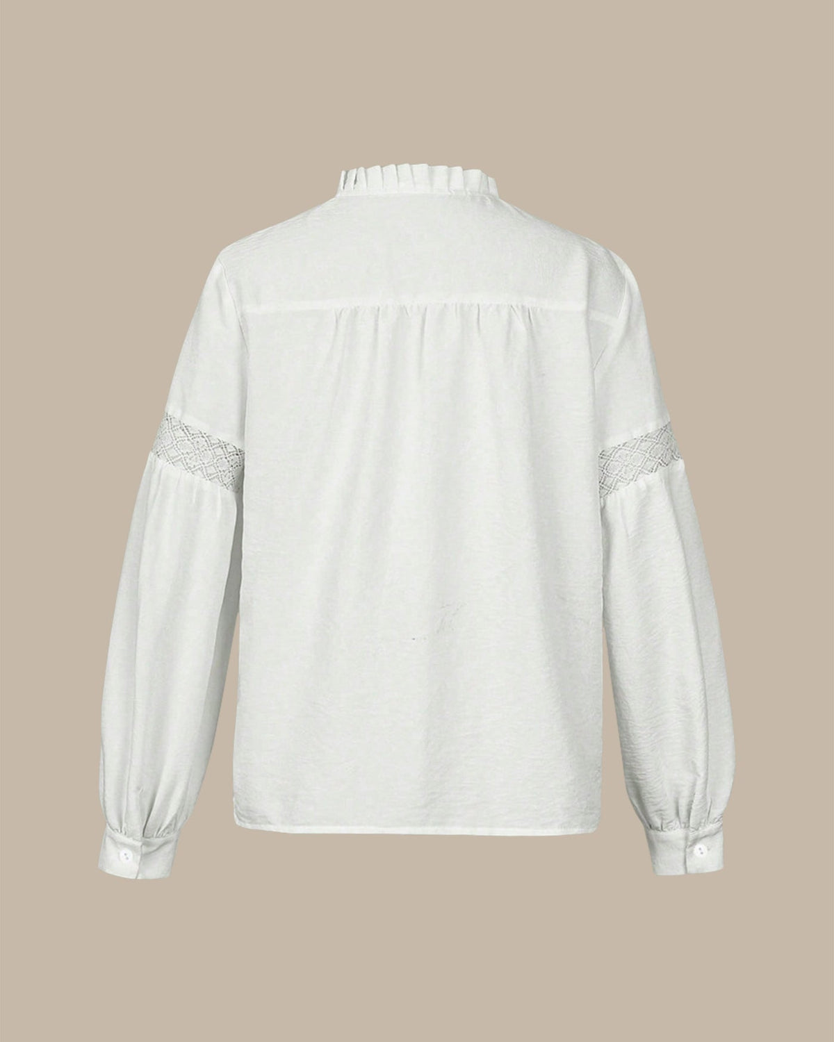 Women Long Sleeve Lace Detail Blouse