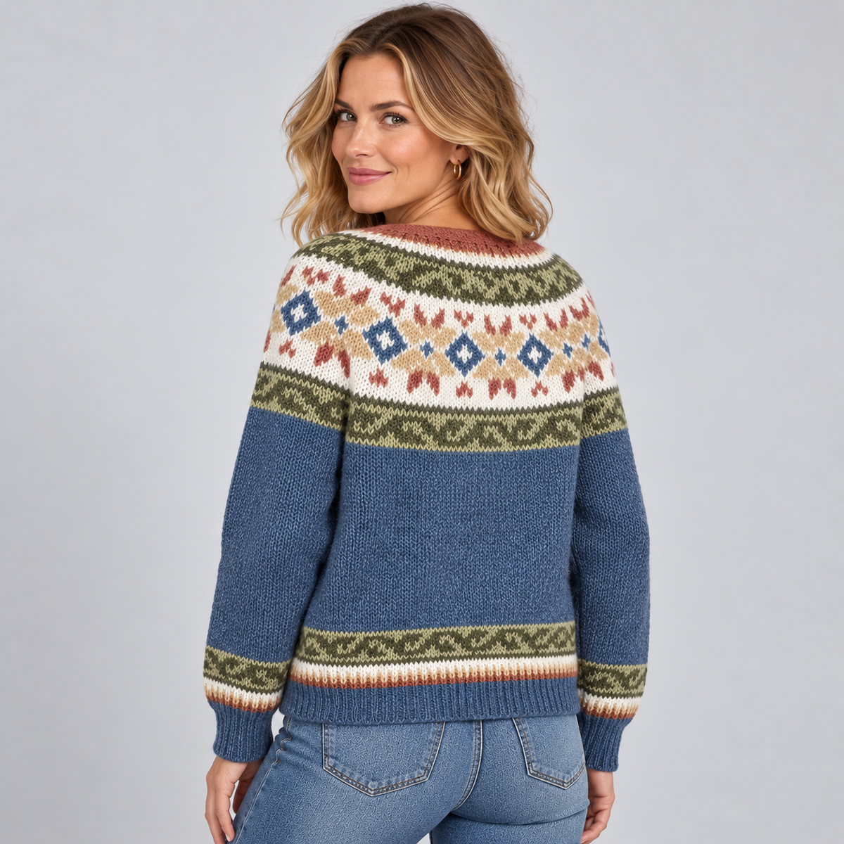 Women's Patterned Button Front V Neck Cardigan