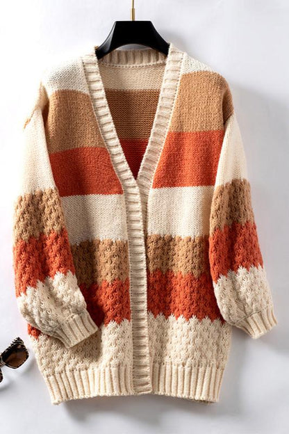 Women's Patterned Open Front Cardigan