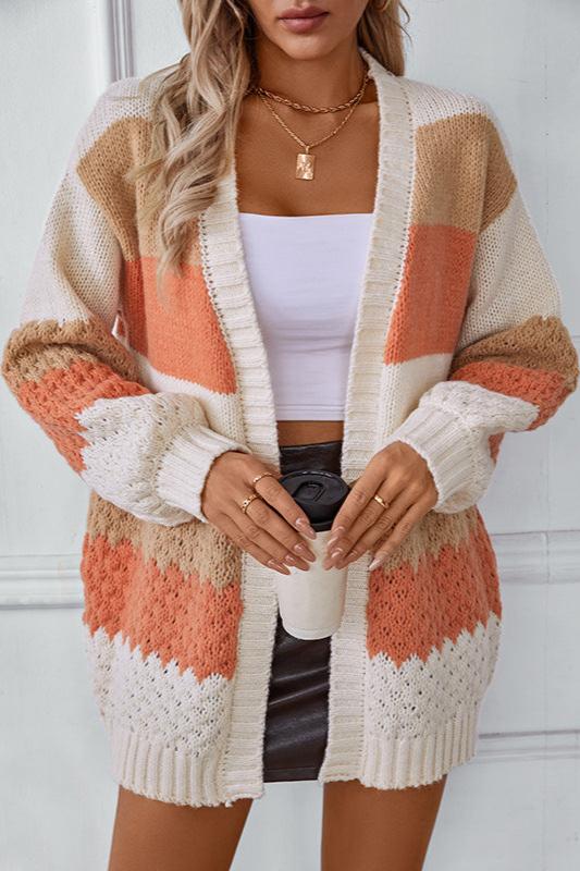 Women's Patterned Open Front Cardigan