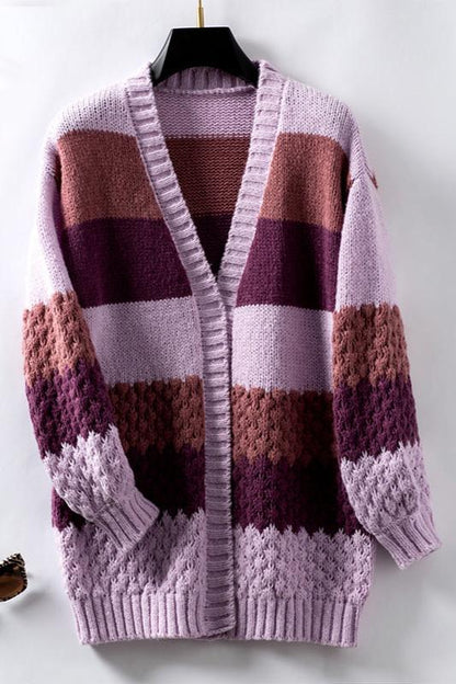 Women's Patterned Open Front Cardigan
