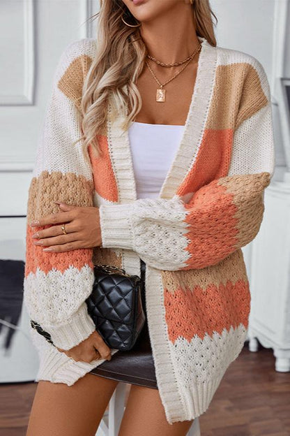 Women's Patterned Open Front Cardigan