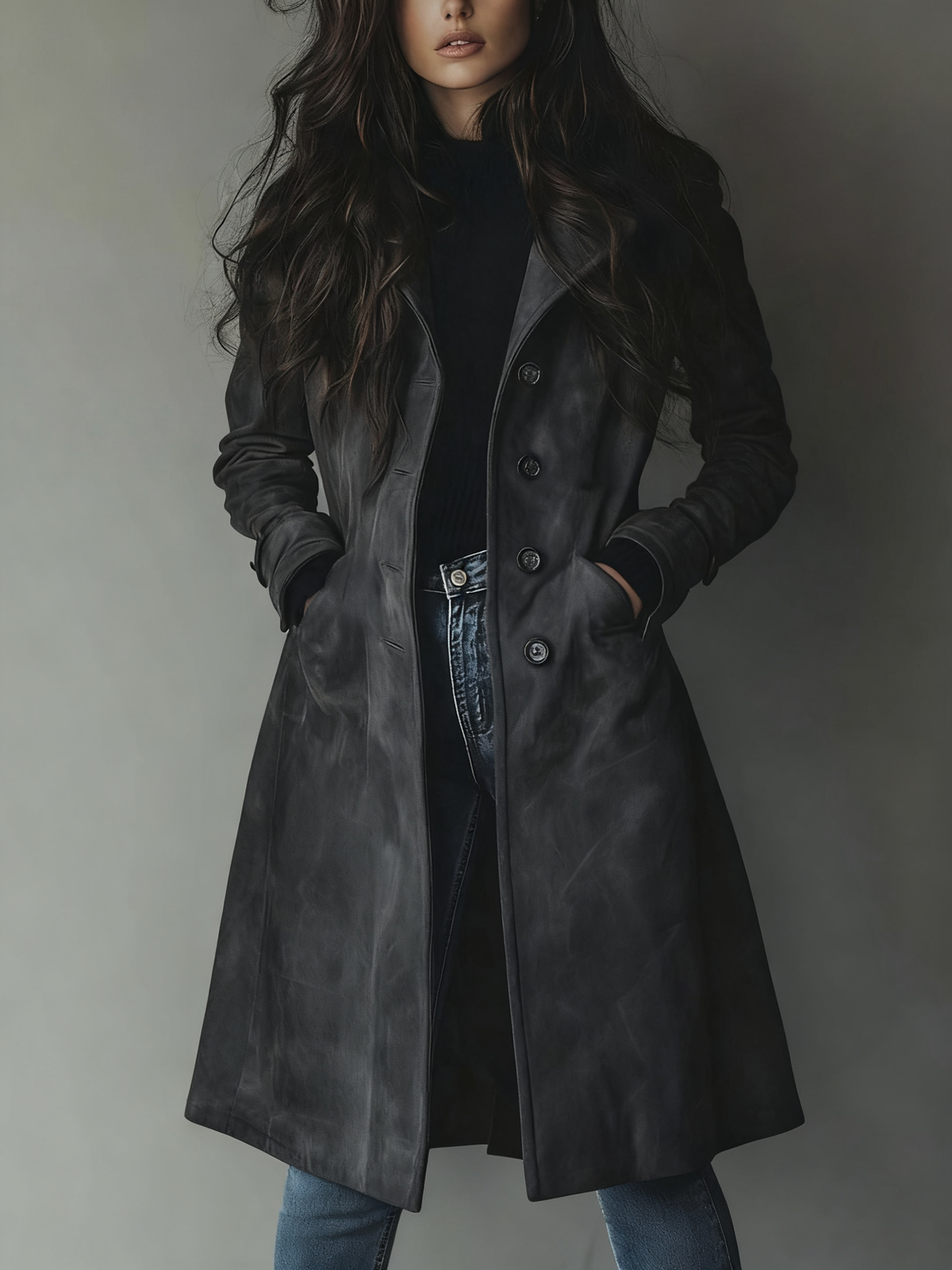 Women's Vintage Double Breasted Trench Coat