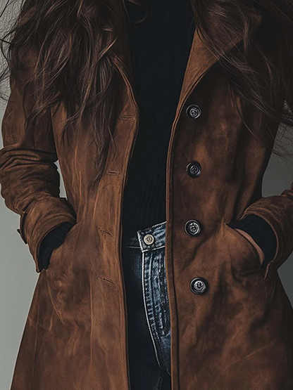 Women's Vintage Double Breasted Trench Coat