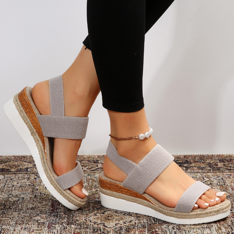 Effortless Espadrille Wedge Sandal for Women with Crisscross Strap Platform Boho Style