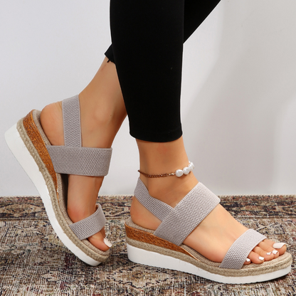 Effortless Espadrille Wedge Sandal for Women with Crisscross Strap Platform Boho Style