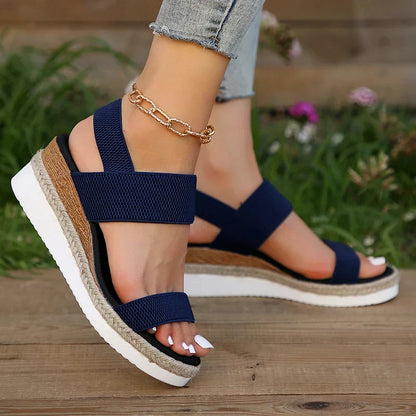 Effortless Espadrille Wedge Sandal for Women with Crisscross Strap Platform Boho Style