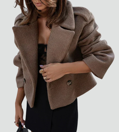 Women's Short Double Breasted Wool Coat