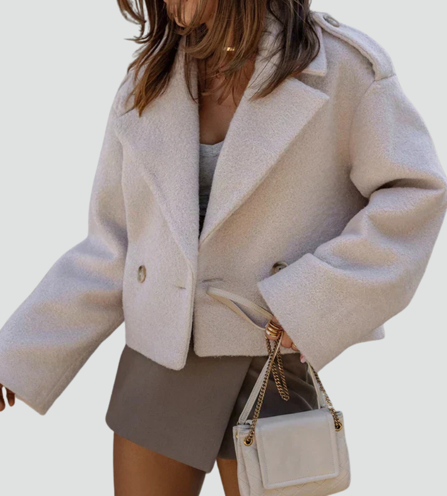 Women's Short Double Breasted Wool Coat