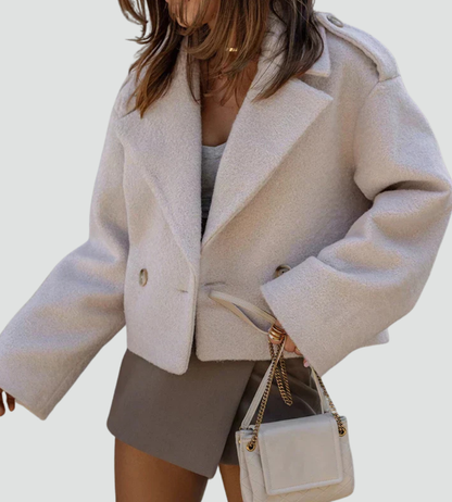 Women's Short Double Breasted Wool Coat