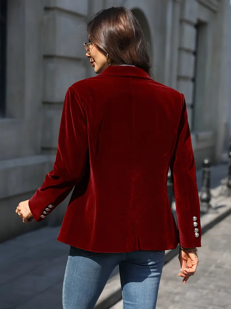 Women's Velvet Peak Lapel Blazer
