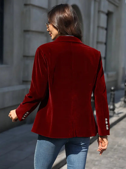 Women's Velvet Peak Lapel Blazer