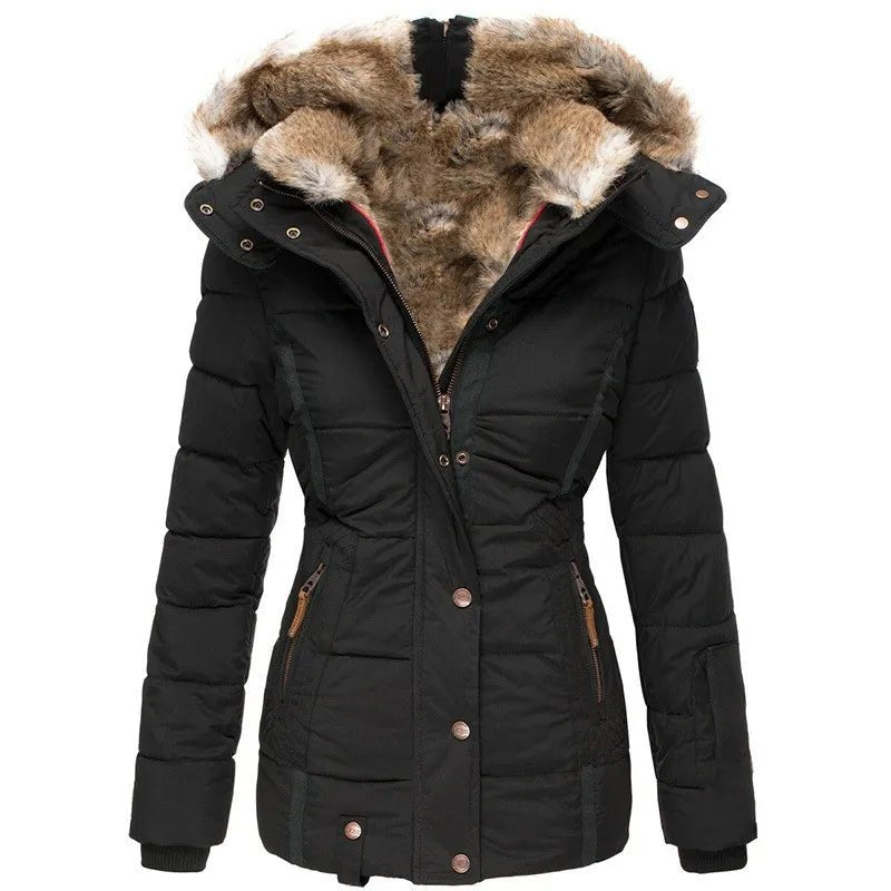 Women's Faux Fur Lined Hooded Winter Coat