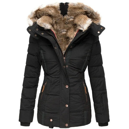 Women's Faux Fur Lined Hooded Winter Coat