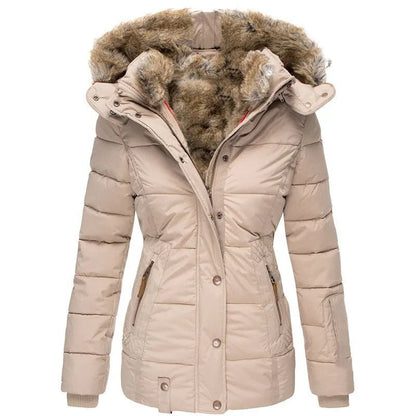 Women's Faux Fur Lined Hooded Winter Coat