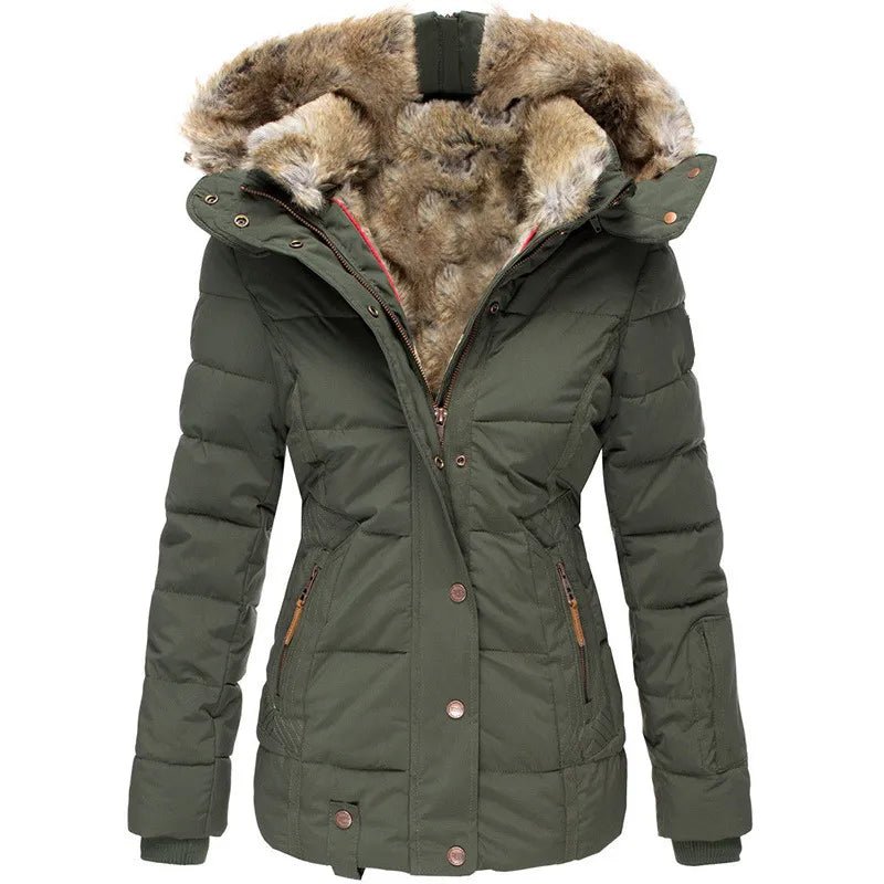 Women's Faux Fur Lined Hooded Winter Coat
