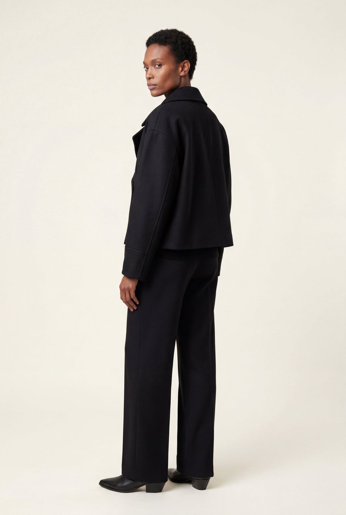 Women's Double Breasted Funnel Collar Pea Coat