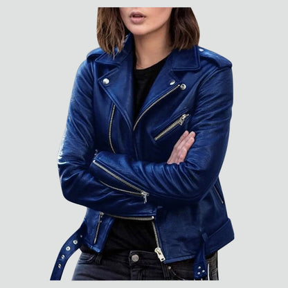 Women's Distressed Faux Leather Moto Jacket