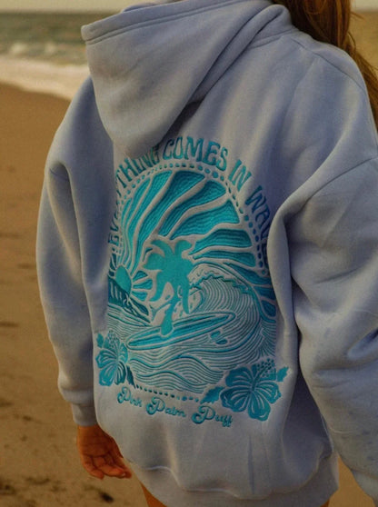 Effortless Graphic Print Hoodie for Women with Drawstring Hood Long Sleeve Oversized Relaxed Style