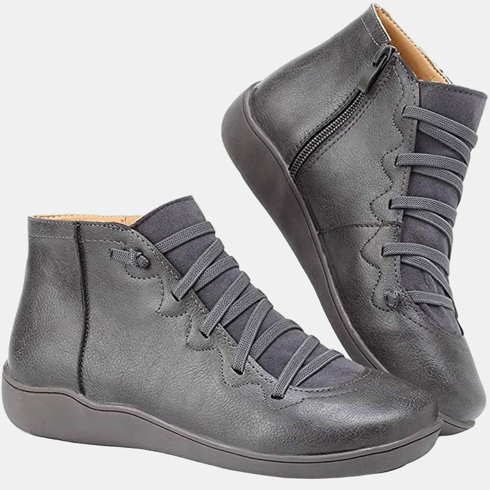 Women's Lace Up Side Zip Ankle Boots