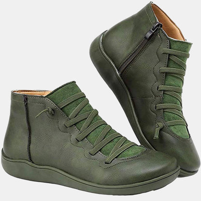 Women's Lace Up Side Zip Ankle Boots
