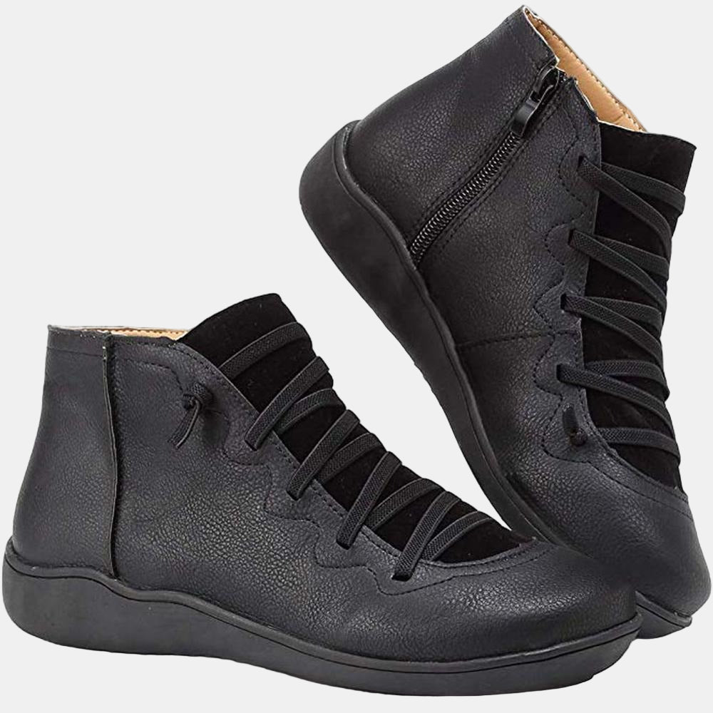 Women's Lace Up Side Zip Ankle Boots