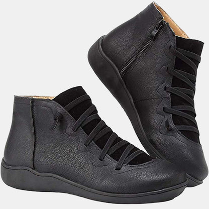 Women's Lace Up Side Zip Ankle Boots
