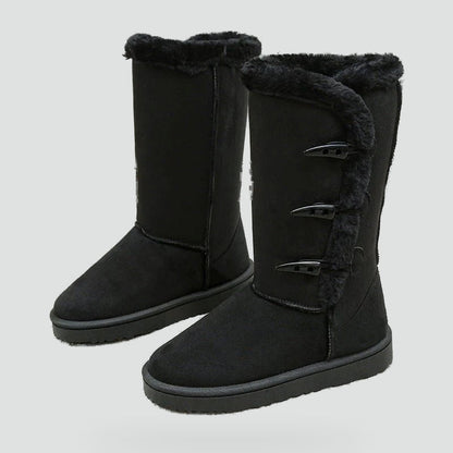 Women's Fur Trim Toggle Snow Boots