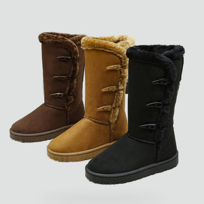 Women's Fur Trim Toggle Snow Boots