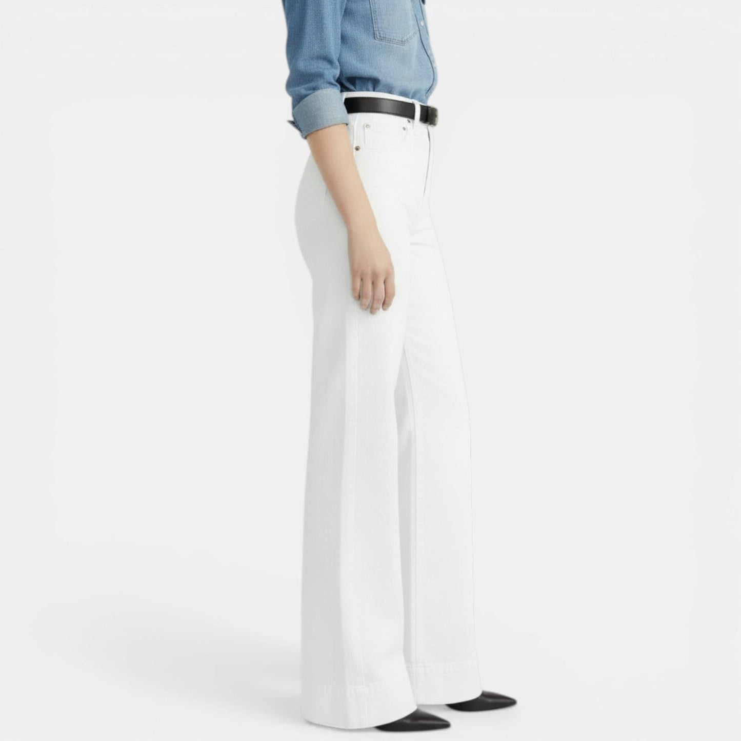 Effortless Denim Wide Leg Jeans for Women with High Waisted Raw Hem Flared Relaxed Style