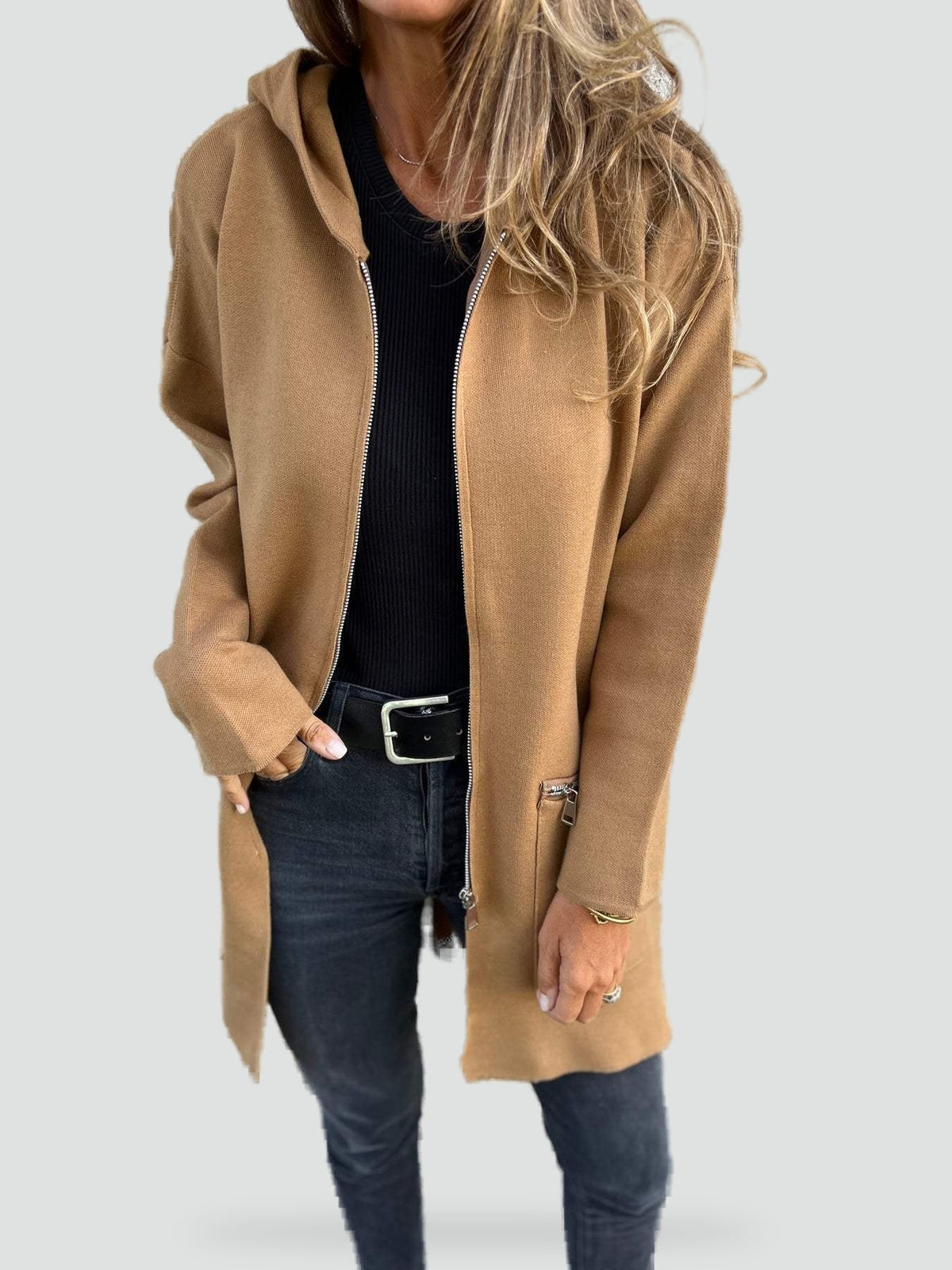 Women's Longline Hooded Cardigan