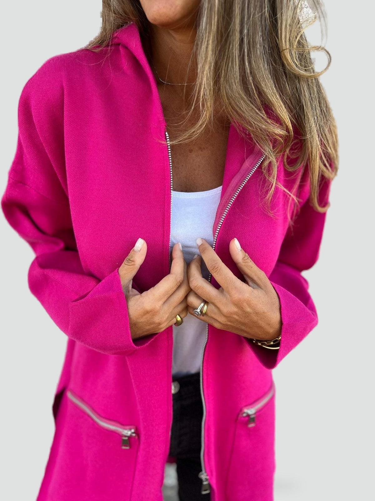 Women's Longline Hooded Cardigan