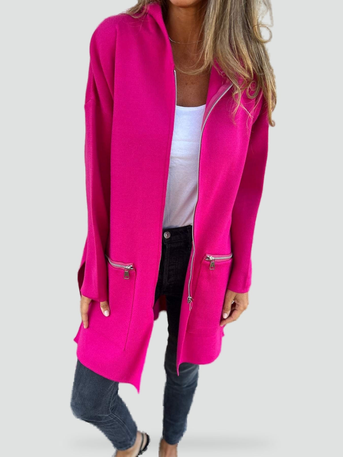 Women's Longline Hooded Cardigan