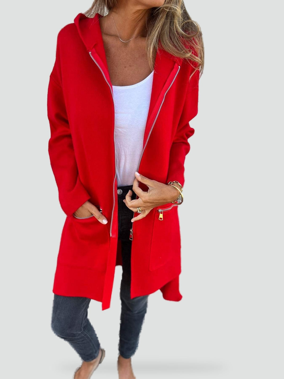 Women's Longline Hooded Cardigan