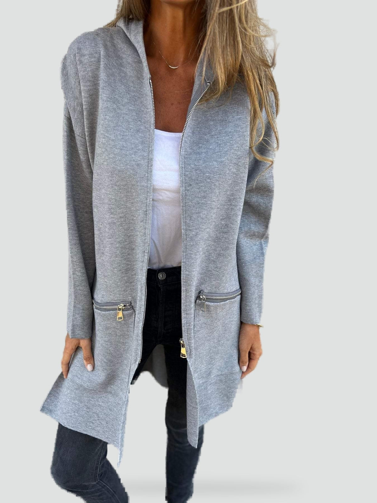 Women's Longline Hooded Cardigan