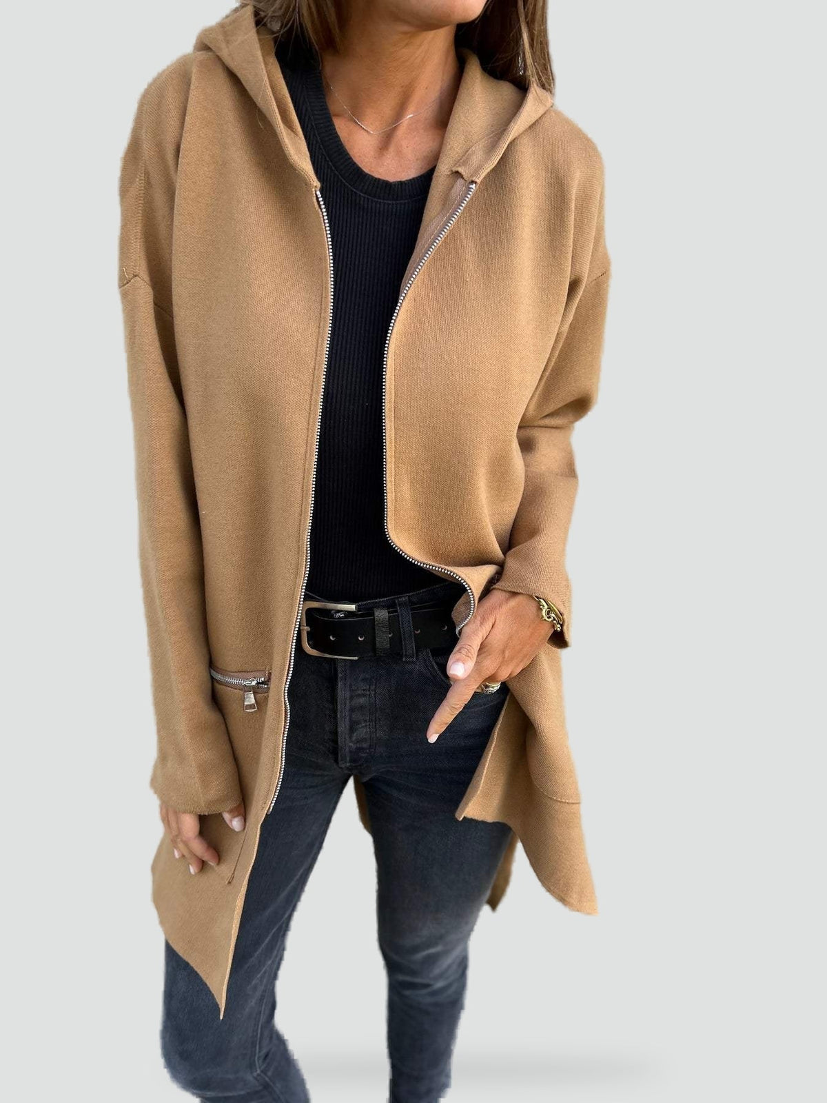 Women's Longline Hooded Cardigan