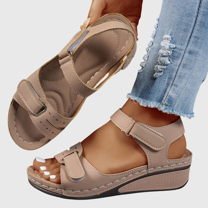 Comfortable Wedge Sandal for Women with Ankle Strap Open Toe Cushioned Relaxed Style